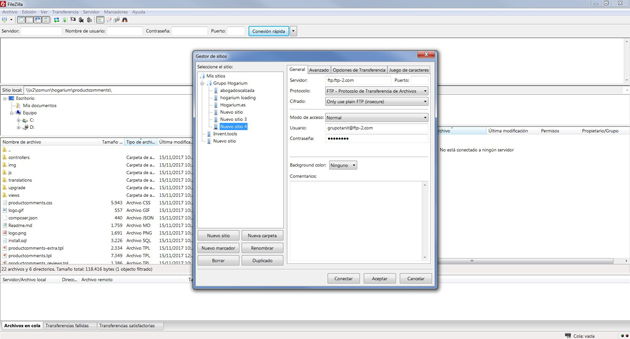 Filezilla Gestor FTP